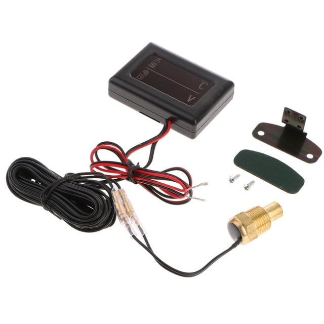 Medidor de temperatura de agua Zulema con voltímetro digital LCD para automóvil 17mm