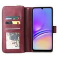 thumbnail image 2 of Allytech Samsung Galaxy A05 Wallet Case with 9 Card Slots & Zipper Pouch for Women Men, Magnetic Closure Kickstand Durable PU Leather Wristlet Strap Folio Flip Luxury Cover - Winered, 2 of 8