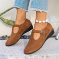 thumbnail image 6 of longantii Womens Mary Jane Shoes Slip on Dressy Ballerina Flats New Trendy Non-Slip Flats for Formal School Walking Brown, 6 of 6
