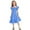 Blue, variant on JUSLIO Dresses for Girls Pleated Dresses Ruffle Crew Neck Short Sleeve Casual Dress Size 5 Y