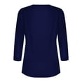 thumbnail image 6 of aidice T Shirts for Women Casual Notched V Neck 3/4 Length Sleeve Tops Button Comfy Fitting Shirts, 6 of 6