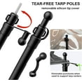 thumbnail image 6 of Adjustable Tent Poles for Camping Set of 2, Viaky Telescoping Aluminum Tarp Rods Heavy Duty for Awnings Canopy Shelter Outdoor Rainfly Portable & Reusable, 38"-93" 3 Sections with Zipper Bag Black, 6 of 7