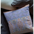 thumbnail image 6 of Nandini Flowers Faux Suede Fabric Throw Pillow in Purple and Blue 16x16, 6 of 9