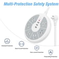 thumbnail image 3 of Round Power Strip with 6 Outlets & 3 USB Ports, Individual Switches, Surge Protector, 1250W, Wall-Mountable Desktop Charging Station, White/Gray for Home Dorm Office, 3 of 8