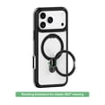 thumbnail image 3 of onn Phone Case with Ring Kickstand for iPhone 18 Pro Max / 17 Pro Max, MagSafe Compatible, Rotating Kickstand - Frosted Clear/Black, 3 of 8