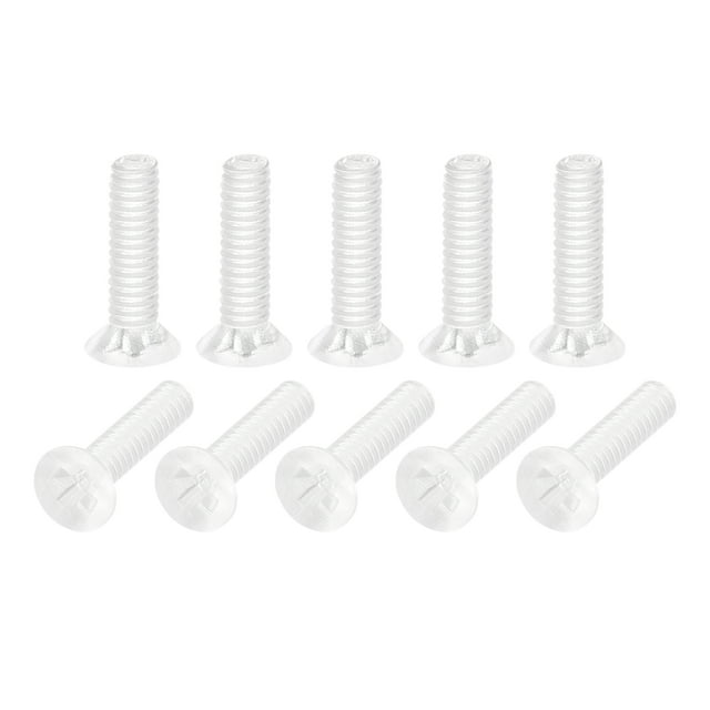 Unique Bargains M2x8mm Plastic Phillips Machine Screws, PC Flat Head Machine Bolts 25 Pack