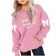 thumbnail image 1 of Camiseta de manga larga con lazo para niños, cuello redondo liso, parte superior lisa, adecuada para niños y niñas, sudadera con capucha para niñas, parte superior de poliéster, 1 of 6