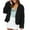 Black, variant on Womens Faux Fur Coat Winter Shaggy Casual Plus Size Jackets Warm Fuzzy Outerwear Pink L