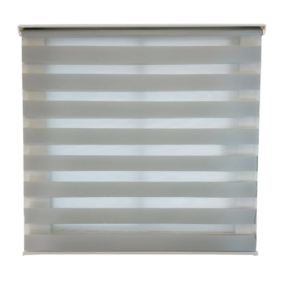 Persiana sheer elegance color gris, medida 150cm de ancho y 180cm de alto, controla la privacidad de luz. Vanguardista