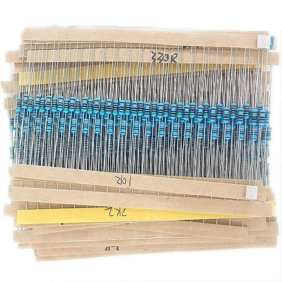 30 Values 1% Resistor Assortment, 600pcs 0 Ohm-1M Ohm 1/4W Metal Film Resistors Assortment