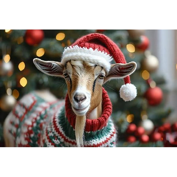 Jigsaw Puzzles for Adults 300 Pieces Christmas Sweater Goat Wooden Puzzle Environmentally Friendly No Odor Challenging Educational Fun Family Activities Games Toys Gifts for Home Decor