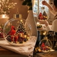 thumbnail image 4 of Clear Glass Christmas Ornament Ball with Cardinal Bird, Mini Christmas Tree Scene Inside, Gold Crown Hanging Tree Decoration, 3.2x3.2 Inch, 1 Count, 4 of 7