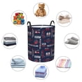 thumbnail image 4 of Balery Nautical Style Sailboat Cesta de ropa redonda con asas, impermeable, independiente, para ropa, juguetes, dormitorio y familia-Small, 4 of 6
