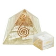 thumbnail image 2 of Orgonite Selenite Crystal Pyramid | EMF Protection Orgone Generator Energy Cleanser Reiki Healing | Space Clearing for Positive Energy, 2 of 2