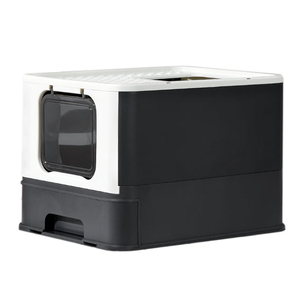 Caja de arena plegable para gatos, bandeja de arena para gatos, caja de arena con capucha, perfecta para gatos grandes