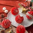 thumbnail image 2 of 12PCS Red Velvet Christmas Ornaments Balls 3.15" Vintage Christmas Tree Decorations Shatterproof Flocked Ball Velvet Xmas Tree Hanging Baubles for Xmas Trees Wedding Holiday Party Home Decor, 2 of 6