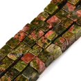 thumbnail image 4 of 5pcs Natural Unakite Beads Strands Cube 6~7x6~6.5x6~6.5mm Hole: 1mm about 60~61pcs/strand 15~15.366''(38.1~39cm), 4 of 5