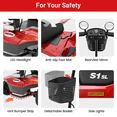 thumbnail image 7 of SEIZEEN Mobility Scooter for Seniors Adults, Heavy-Duty Foldable Electric Powered Scooter, 360° Swivel Adjustable Seat, 330 lb Capacity, 12.5 Miles Range, LED Headlight, Red, 7 of 7