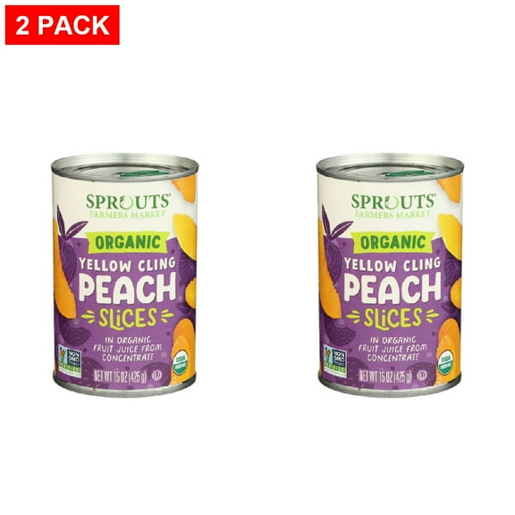Sprouts Organic Peach Slices 15 oz (Pack of 2)
