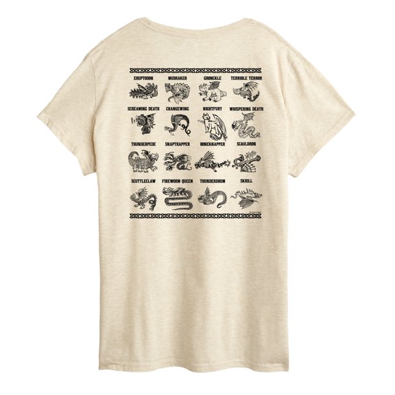 How To Train Your Dragon - Types Of Dragons - Women's Short Sleeve Graphic T-Shirt