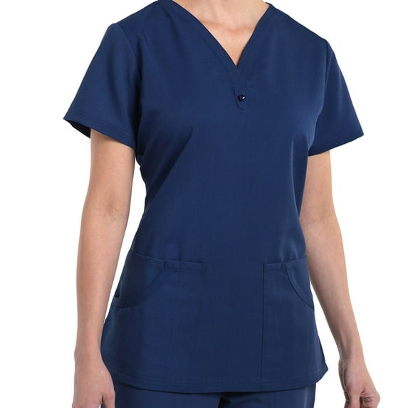 Nurse Mates Women's Caitlyn Solid Henley Scrub Top