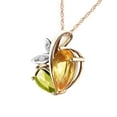 thumbnail image 2 of Galaxy Gold 14K Solid Yellow Gold 14" Modern Heart Necklace with 4.06 CTW Natural Citrine, Peridot, and Diamonds, 14"-24" Sizes, Symbol of Warmth and Growth, 2 of 3