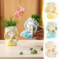 thumbnail image 6 of Small Fairy Head Planter,3PCS Succulent Pots, 4.3Inches Girl Face Flower Pot Cute Resin Cactus Planters with Drainage Decorations, Gift for Women and Garden Decor(3PCS), 6 of 7