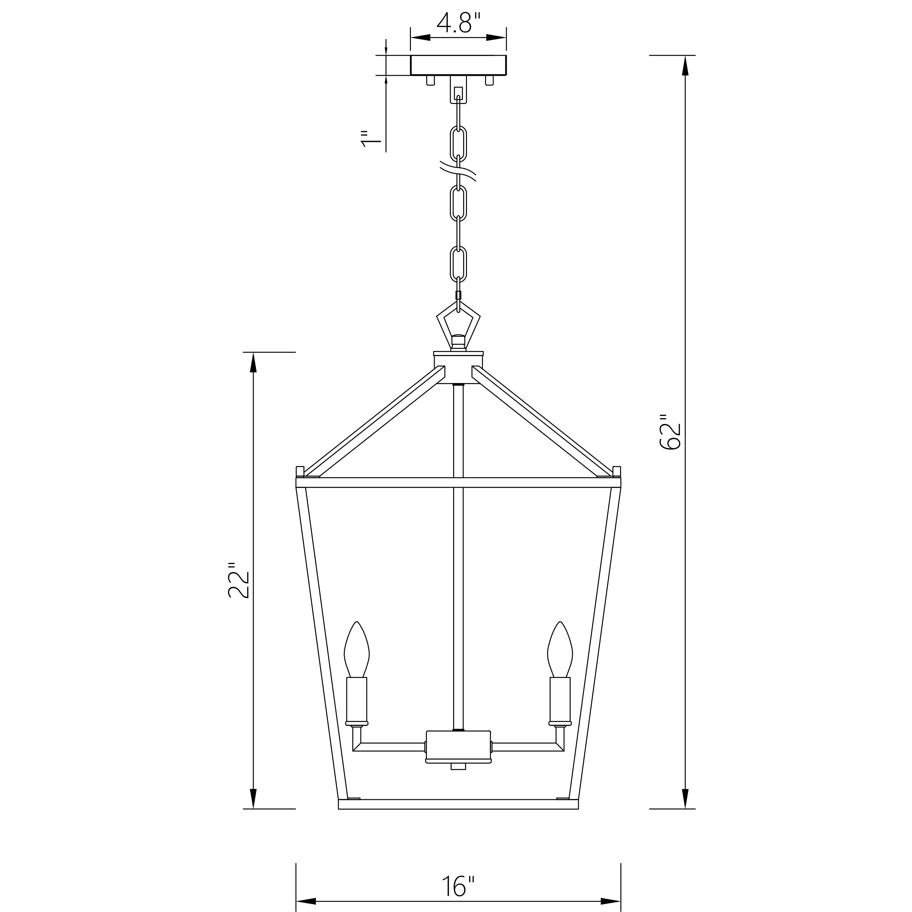 Warehouse of Tiffany Buelex 4 Light 16 inch Satin Gold Lamp Post Lantern Style Iron Chandelier