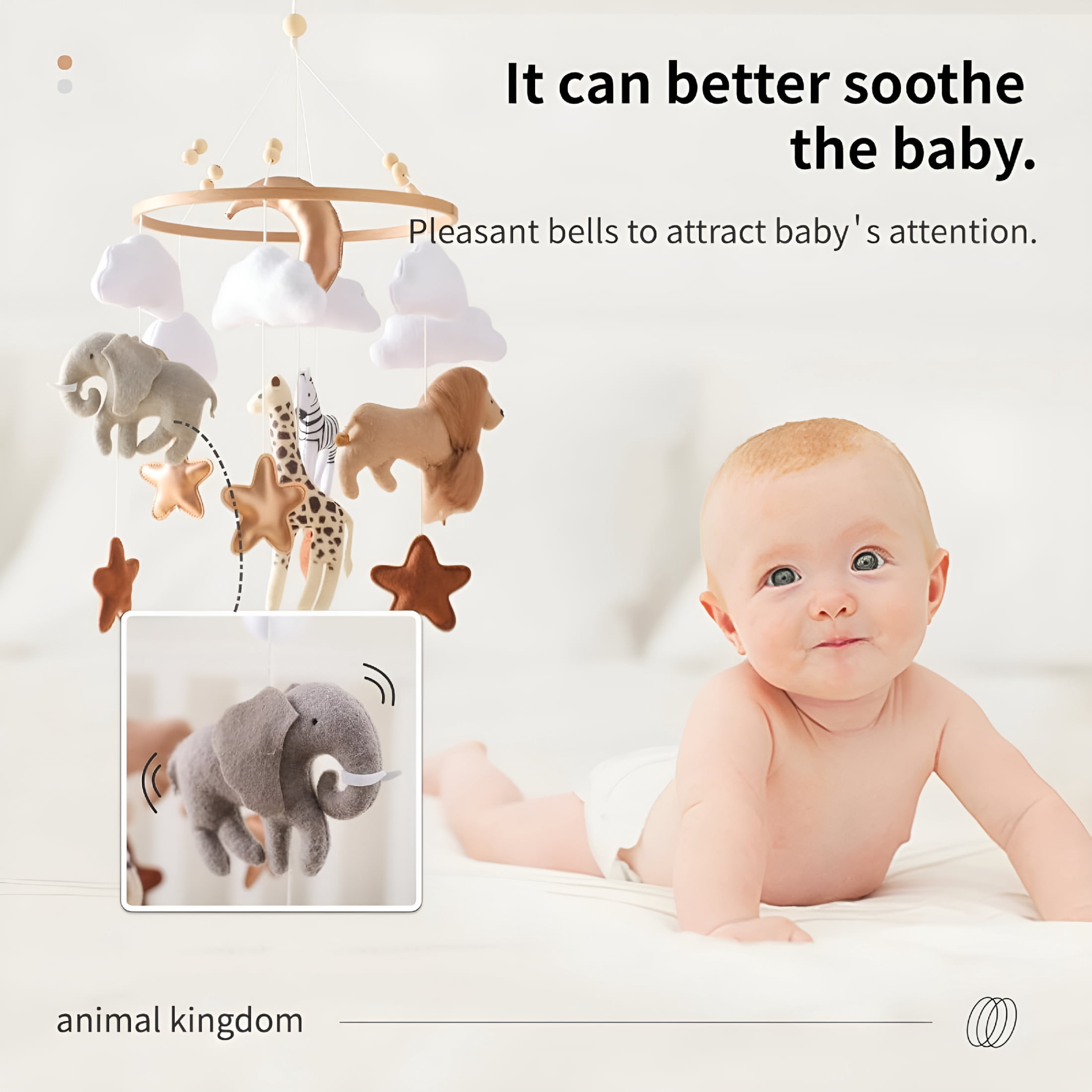 BESTSKY Baby Mobile for Crib,Baby Crib Mobile for Boys Girls,Baby Mobile for Bassinet,Boho Nursery Mobile,Nursery Decor Theme for Infant Bedroom Hanging,Gender Neutral Baby Gift