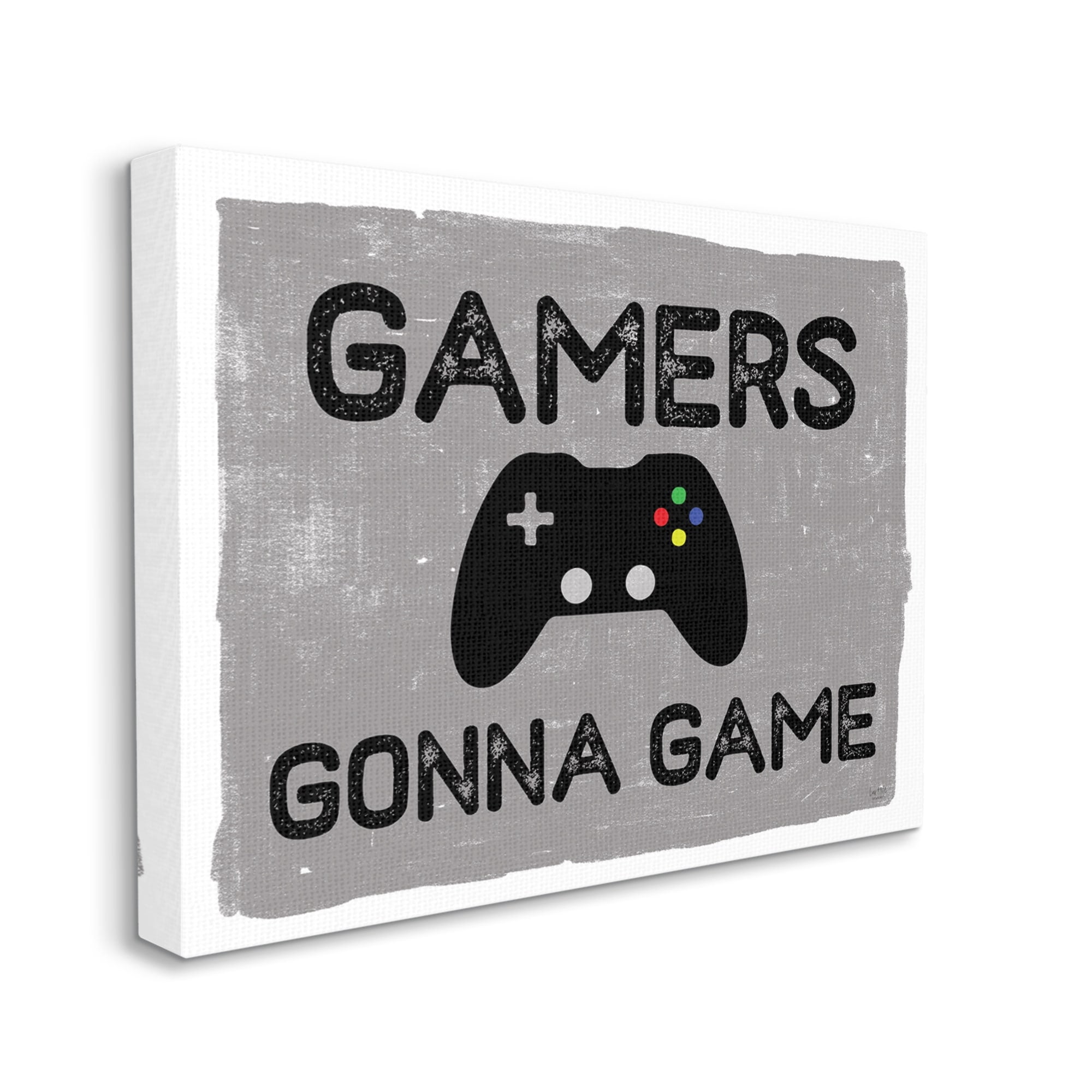 Stupell Industries Gamers Gonna Game Phrase Controller Distressed Pattern,16 x 20,Designed by Lux + Me Designs
