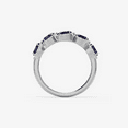 thumbnail image 4 of Oval Cut Blue Sapphire & Diamond Engagement Half Eternity Ring in 925 Sterling Silver - September Birthstone - Promise Ring, 4 of 6