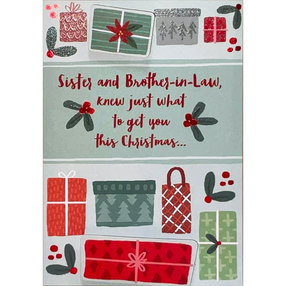 Designer Greetings Knew Just What to Get You: 3D Gifts on Springs Funny / Humorous Christmas Card for Sister and Brother-in-Law