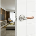 thumbnail image 3 of Sure-Loc AP101-RD FBL GRIP-WN Aspra Round Passage Door Lever Set - Flat Black / Walnut, 3 of 7