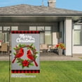 thumbnail image 3 of JOOCAR Merry Christmas Cardinal Wreath Linen Garden Flag for Winter Christmas Home Outdoor Garden Yard Door Decor 12x18 inch, 3 of 5