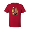 thumbnail image 2 of Trippy California Redwoods Forest Fox Silhouette | Mens Fashion Graphic T-Shirt, Red, 5XL, 2 of 4