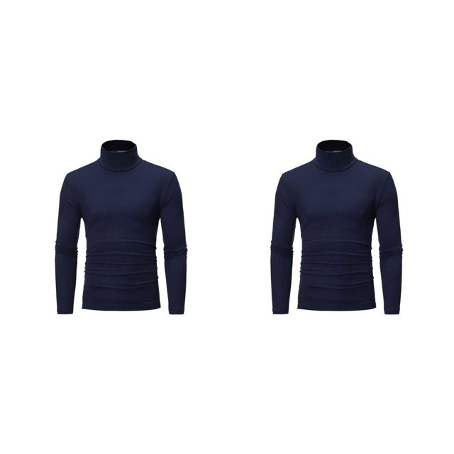Sonducket Ropa interior térmica para hombre, Tops de cuello alto, jersey de manga larga de Color sólido, camisa ajustada para oficina de otoño Type1 NO1