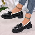 thumbnail image 5 of Gpaecead Women Bow Thick Sole Loafers Patent Leather Non Slip Heightening Spring Summer Versatile Slip On Shoes, White, 5 of 6