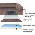 thumbnail image 3 of Cooling Gel Dog Bed for Large Dogs w/ Removable Bolsters & Washable Cover, For Dogs Up to 95 lbs - Quilted Sofa - Iron Gray, Jumbo/XL, 3 of 5