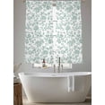 thumbnail image 6 of Spring Flower Semi Sheer Curtains 63 Inch Length 2 Panels Set, Vintage Farmhouse Turquoise Boho Leaf Sheer Kitchen Curtain Privacy Voile Window Curtain for Living Room Bedroom Rod Pocket Drapes, 6 of 7