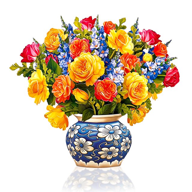Tarjeta Pop Up Ramo de Rosas Sorbete de Freshcut Paper 46 cm