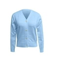 thumbnail image 5 of Cardigan Sweaters for Women, Comdrip Women's Wool Long Sleeve Lightweight Summer V Neck Cardigan Button Down 2025 Cable Knit Sweaters Knit Cardigan Light Blue 2XL, 5 of 5