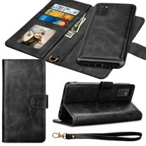 Samsung Galaxy A02S Wallet Case Tiflook Vegan Leather [RFID Blocking] [Removable Detachable Magnetic] Card Holder Flip Cover [Black]