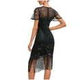 thumbnail image 3 of Xysaqa Women's 1920s Vintage Flapper Dress Embellished Fringed Sequin Dress Party Cocktail Evening Dresses for Women S-4XL （Available in Plus Size), 3 of 3