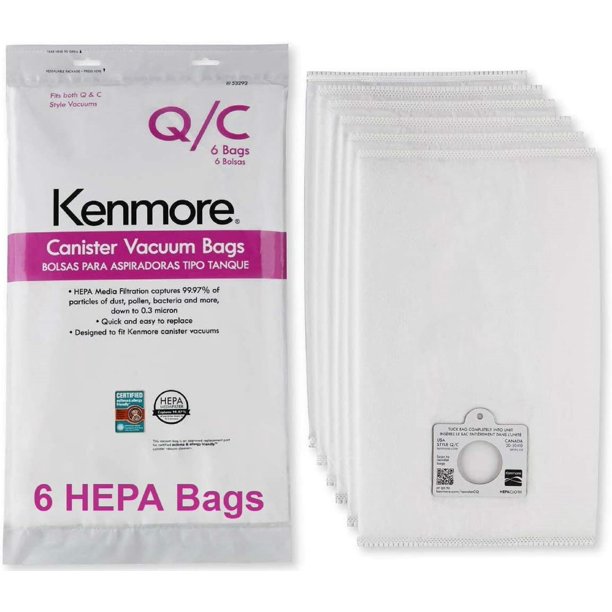 Kenmore HEPA Vacuum Bags C Q Kenmore and Sears Style Q/C Bags for