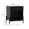 thumbnail image 3 of Walker Edison Modern Reeded-Front 1-Drawer Nightstand, 2 Pack, Black, 3 of 9