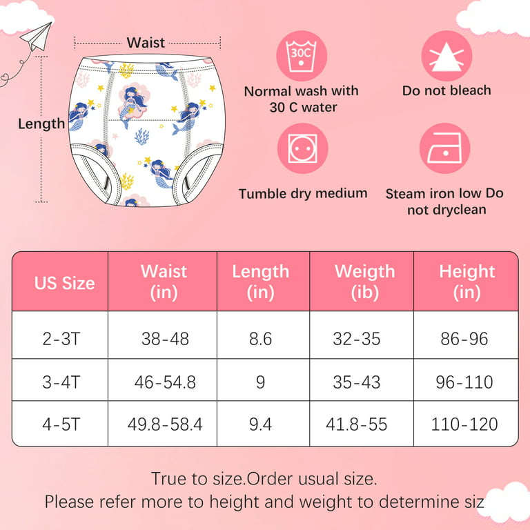 U0U Baby Girls'4 Pack Cotton Training Pants Toddler Potty Training Underwear  for Boys and Girls 12M-4T, Red, 2T : : Clothing, Shoes &  Accessories