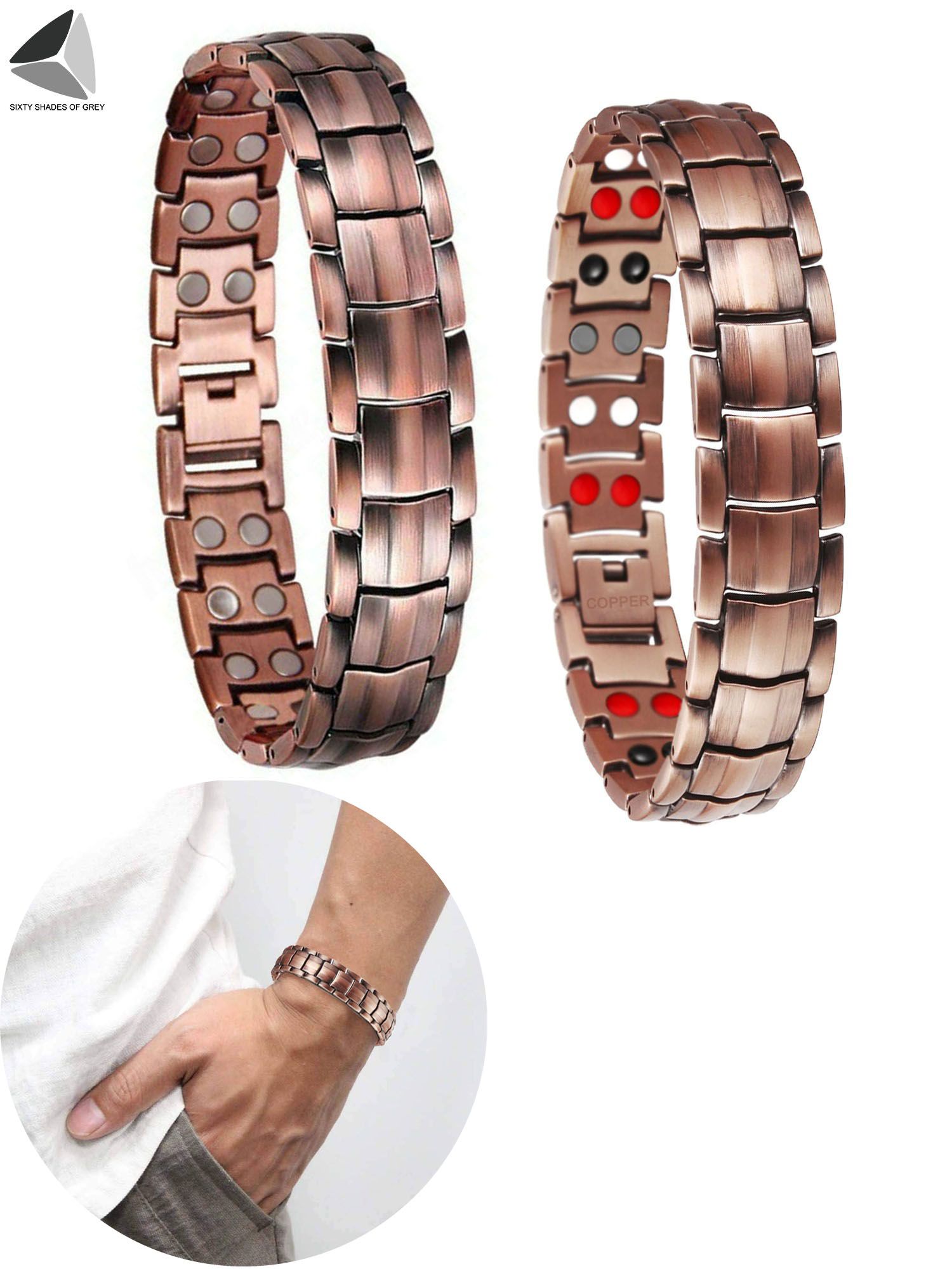Details about / Mens Black Tungsten Power Magnets Therapy Link Bracelet Energy Bangles Wristband