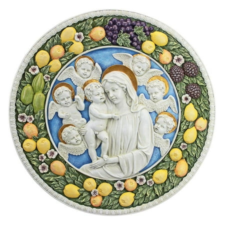 Child Sculpture - Virgin Mary and Child Roundel Wall Sculpture