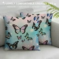 thumbnail image 3 of Shiartex Butterfly Pillow Case Cushion Cover Girly Butterflies Print Throw Pillow Cover Girls Colorful Rainbow Decorative Throw Pillowcase for Sofa Glitter Decor Cushion Case (No&nbsp;Glitter), 3 of 5
