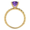 thumbnail image 4 of Solitaire Engagement Ring for Women - 2ct Natural Amethyst in 18K Yellow Gold Promise Ring, 4 of 6